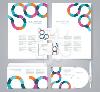 Corporate identity, business set design with abstract background. Vector illustration.