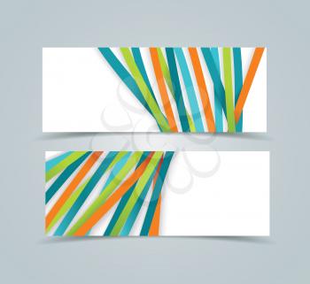 Vector banners with colorful tapes.