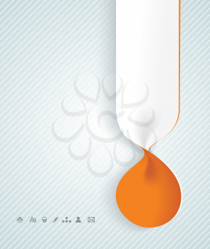 Blank magazine or book with tab from spiral banners. Vector illustration.