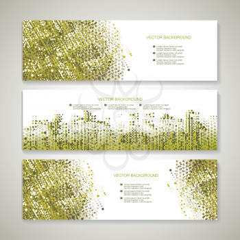 Banners, abstract headers with green abstract design.