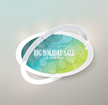 Big sale glass sign. Sale and discounts. Vector illustration