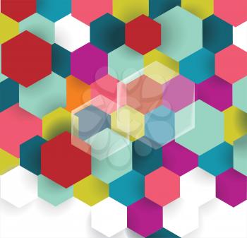 Abstract technology communication design with hexagons, vector illustration.
