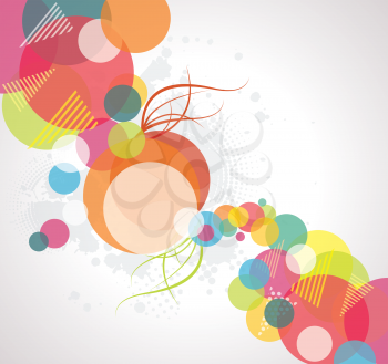 Abstract background with transparent circles, vector illustration.