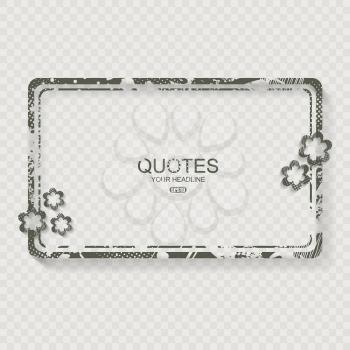 Vintage frame with flowers with copy space. Can be used for spring quotes, chat bubble with place for text.