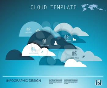 Cloud technology business abstract background. Use for tech,  diagram, graph, presentation and communication design.