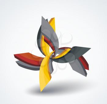 Abstract 3d symbol, vector element shape  design icon.