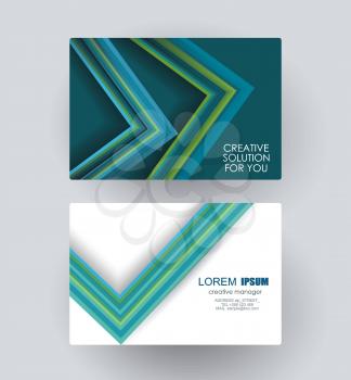 Business card design with poligonal  geometric composition, vector illustration.