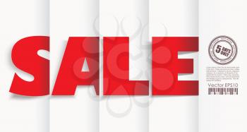 Big sale text with paper folds, vector.