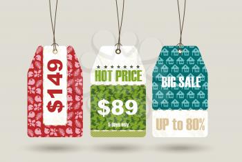 Big Sale Christmas  Sticker tags, vector.