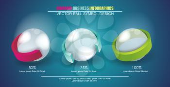 Modern  design 3d Diagram template. Can be used for circular infographics,  percent report and  workflow layout.