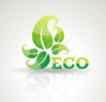 Eco-friendly organic and farm fresh food badge or label.