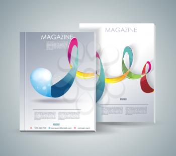 Magazine cover layout abstract design, vector.