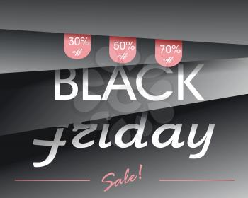 Black Friday sign design with paper layers.