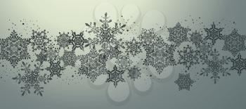 Christmas card design with snowflakes background.