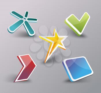 Web icons set, internet symbols 3d design, vector.