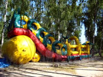 the image of children's play slide  in the park