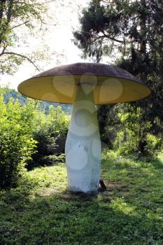 Beautiful big metallic construction in shape of mushroom
