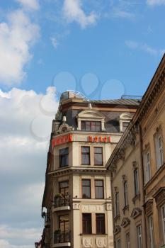 beautiful view to the house-tops in Lvov city
