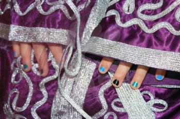 girl's hands in Moroccan very nice suit