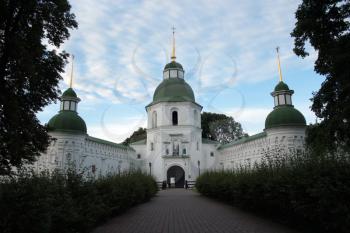 Architecture of beautiful monastery in Novgorod-Severskiy in Ukraine