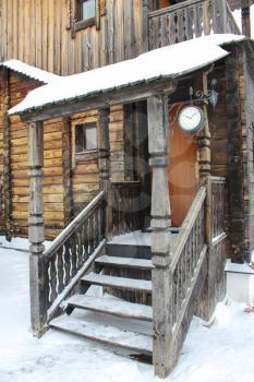 the image of the wooden porch of the wooden house