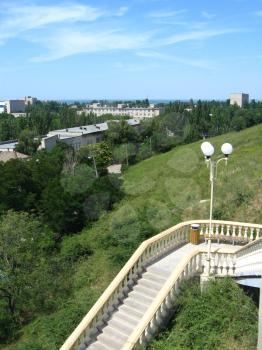 The image of beautiful stairs leading downwards