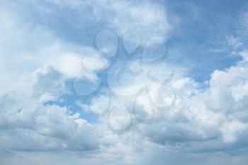 beautiful white clouds on blue sky background in the nice weather