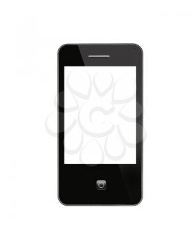 image of new black modern mobile phone