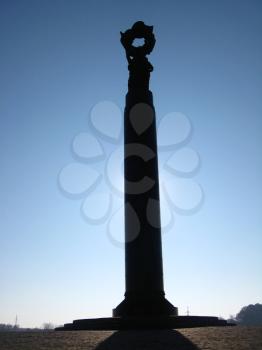 High monument to the lost soldiers in the sity