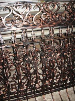 image of forged metallic balustrade dark color