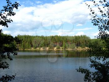 the beautiful summer landscape with picturesque lake