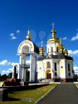 Beautiful church on background of the blue sky