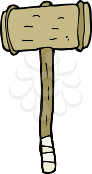 Royalty Free Clipart Image of a Wooden Hammer