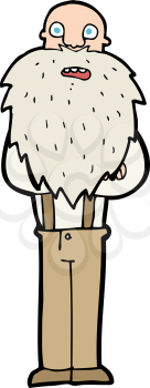 Royalty Free Clipart Image of a Bearded Old Man