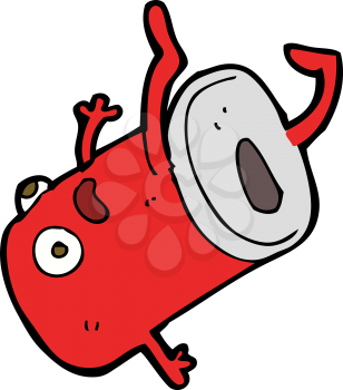 Royalty Free Clipart Image of a Falling Drink Can