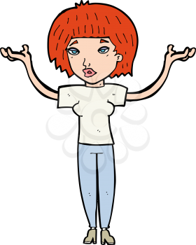 Royalty Free Clipart Image of a Red Haired Female