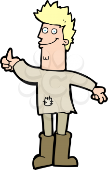 Royalty Free Clipart Image of a Man in Rags