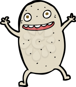 Royalty Free Clipart Image of a Happy Potato