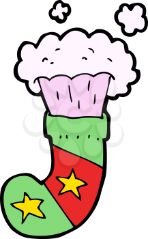 Royalty Free Clipart Image of a Magic Christmas Stocking
