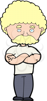 Royalty Free Clipart Image of a Man with Folded Arms
