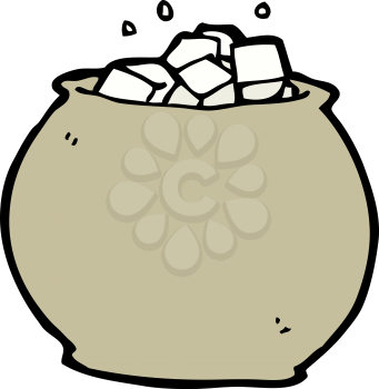Royalty Free Clipart Image of a Bowl of Sugar Cubes