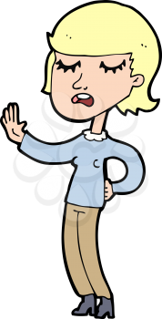 Royalty Free Clipart Image of a Woman Gesturing