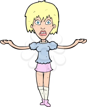 Royalty Free Clipart Image of a Woman with Arms Up