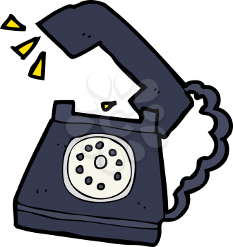 Royalty Free Clipart Image of a Ringing Telephone