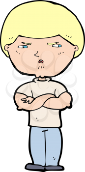 Royalty Free Clipart Image of a Grumpy Man