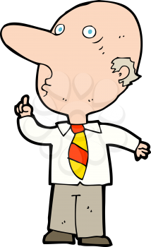 Royalty Free Clipart Image of an Old Man Pointing