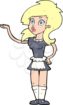 Royalty Free Clipart Image of a Pretty Waitress