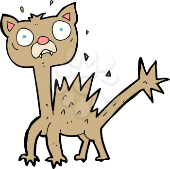 Royalty Free Clipart Image of a Scared Cat