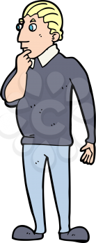 Royalty Free Clipart Image of a Curious Man