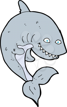 Royalty Free Clipart Image of a Happy Shark